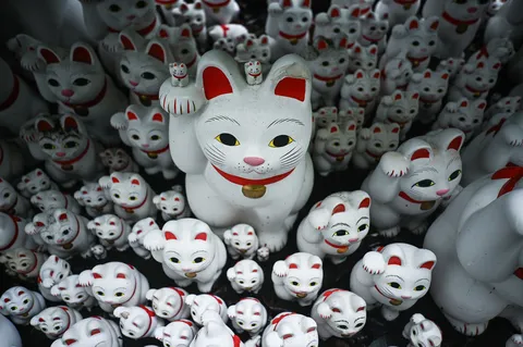招き猫たちの愛らしい大集合