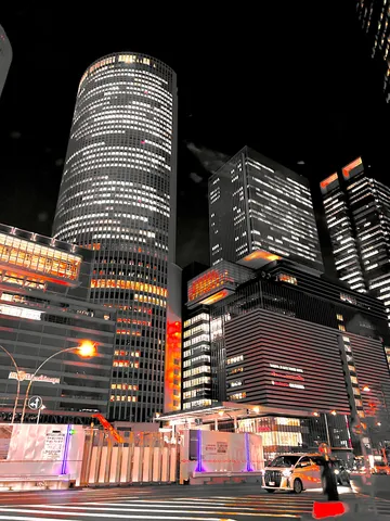 煌めく都市の夜景、静寂の光