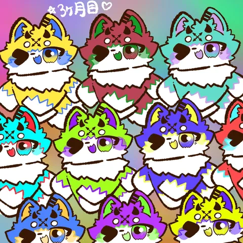 色鮮やかなキャラクターの集合