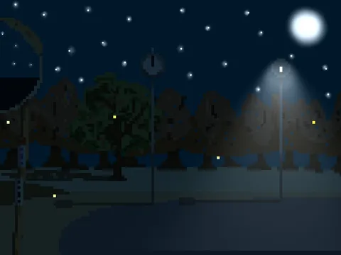夜道の小さな光たち