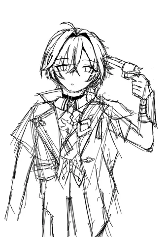 銃口をこめかみに当てた少年