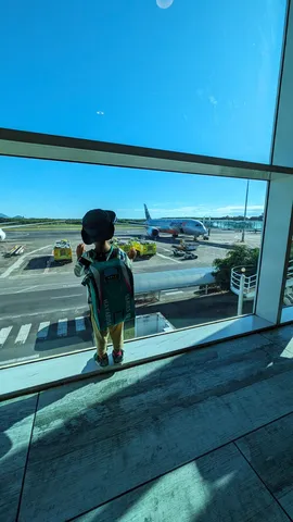 窓辺の旅立ちと青空
