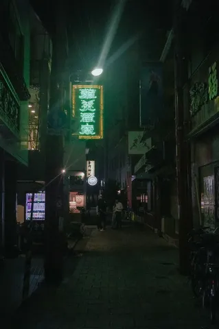 ネオンに誘われる夜の路地裏