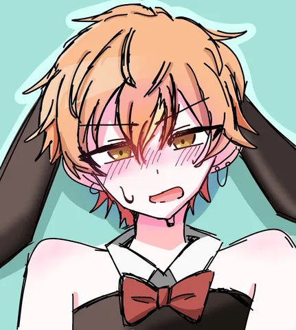 うさ耳男子、照れてる？
