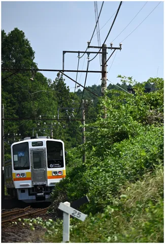 緑の中を走るローカル線