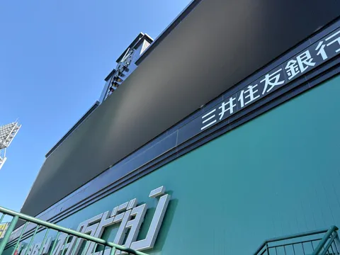 見上げる青、球場のスケール