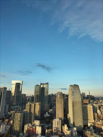 摩天楼と青空、計算された都会の景色