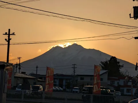 岩木山と夕焼