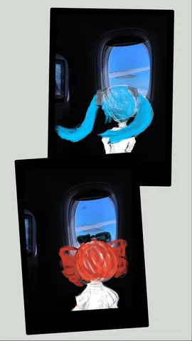 機窓の風と色の戯れ
