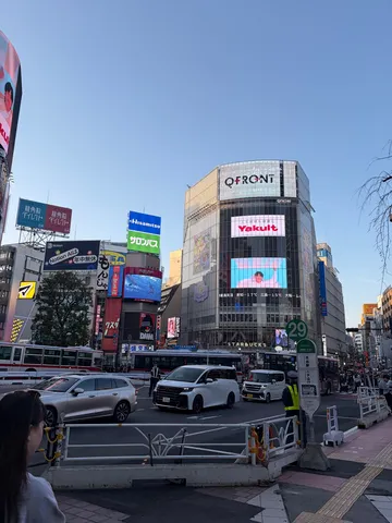 都会の交差点、ネオンと信号機