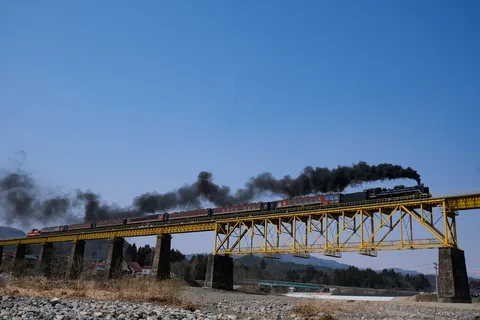 黒煙をあげる迫力のSL列車