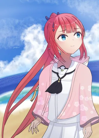 夏の空と桜色の羽織