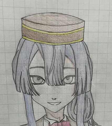 帽子と前髪の静かな印象