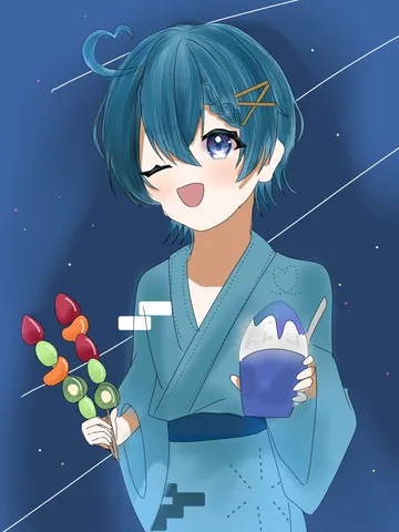 夏の夜空とお祭り気分