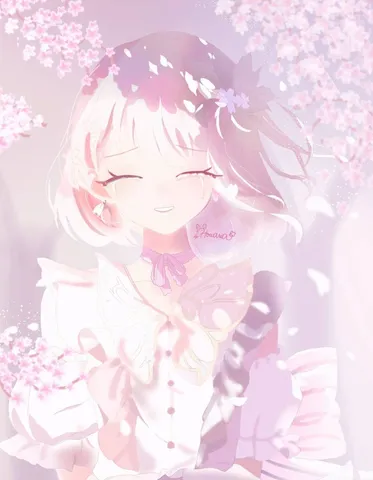 桜舞う、切ない笑顔