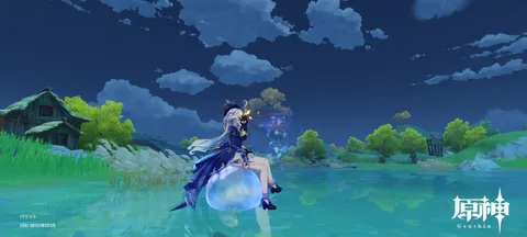 夜の湖、静かな泡沫の夢