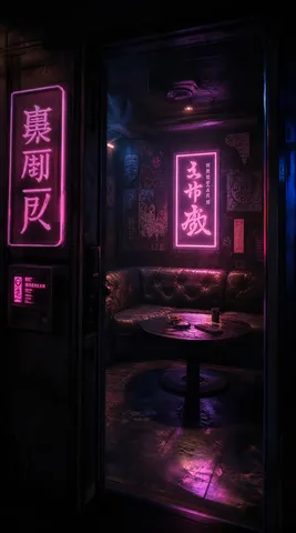 ネオン輝く、夜の隠れ家