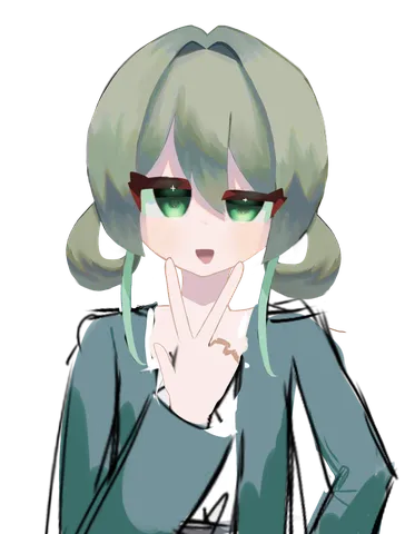 指先でピースサイン！
