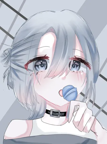 キャンディを口に