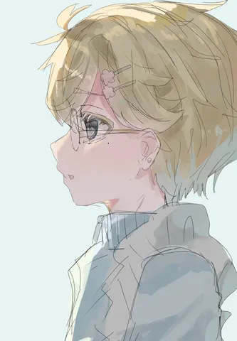 光が当たる横顔