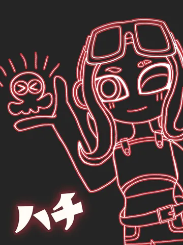 ネオン風スケッチと怪しい仲間