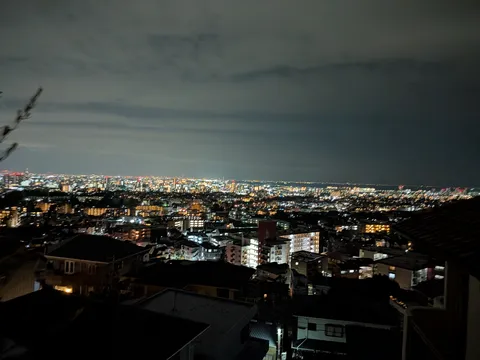 夜景に溶け込む都会の灯り