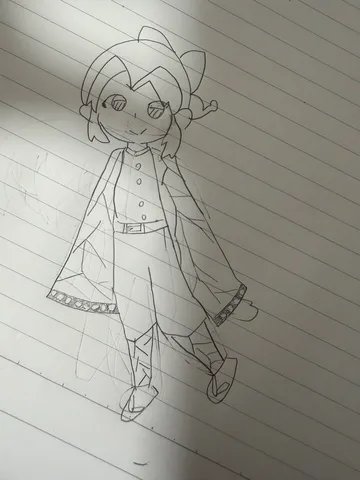 線画で描かれた、優しげな表情のキャラクター