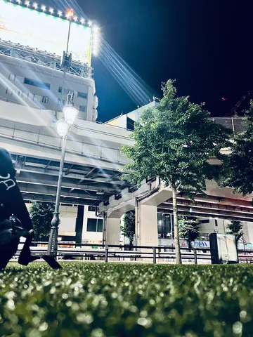 夜の都心に光が走る