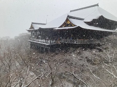雪舞う楼閣の趣