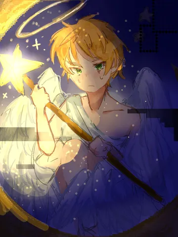 星と翼で描く夜の光景