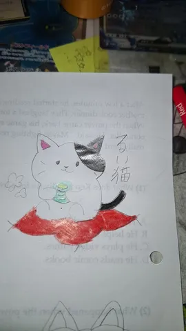 教科書に描かれた癒しの猫