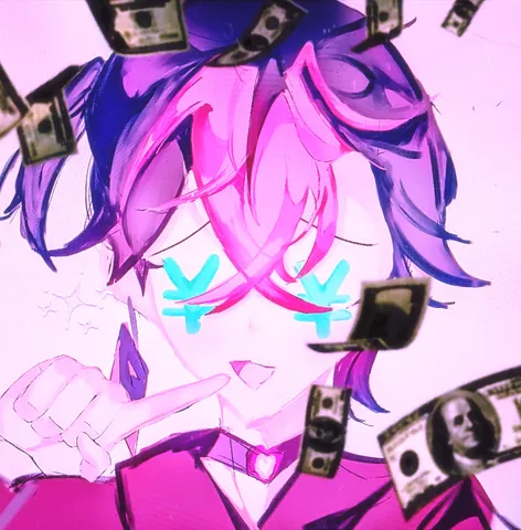紫とピンクの紙幣ダンス