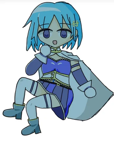 水色の髪の元気な女の子