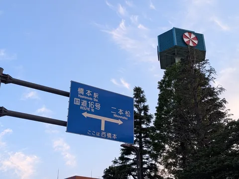 青空と標識、夏の訪れ