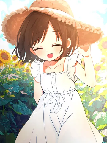 麦わら帽子と夏の微笑み