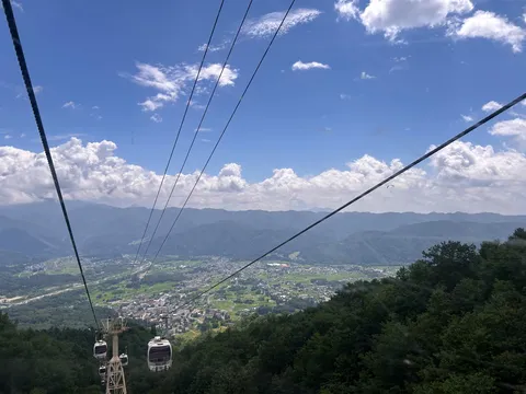 空と街と山のロープウェイ