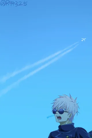 夏空と飛行機雲、そして彼