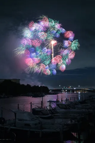 水面を照らす夜空の祝祭