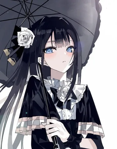 黒薔薇と雨傘の静謐