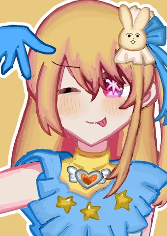 ポップなウインクとウサギ