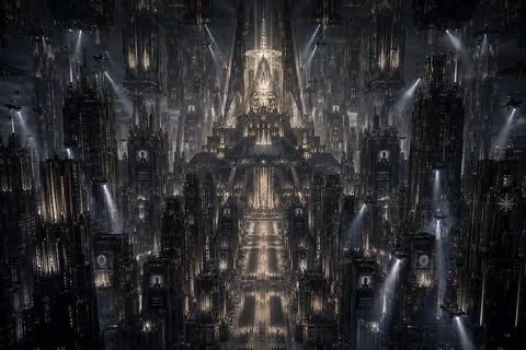 ディストピア未来都市の威圧感