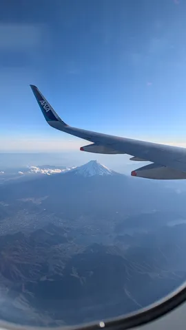 空からの富士山、ANAの翼