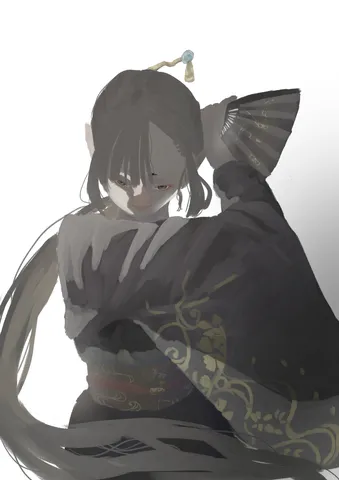 漆黒に映える華