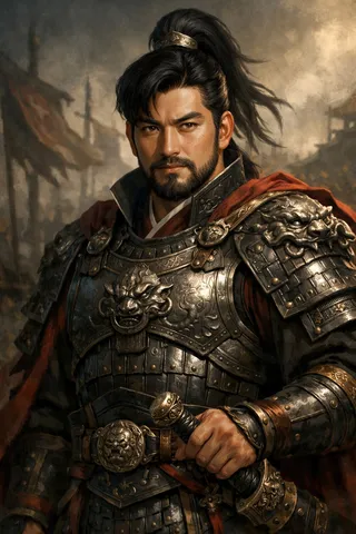 歴史絵巻のような戦士の肖像