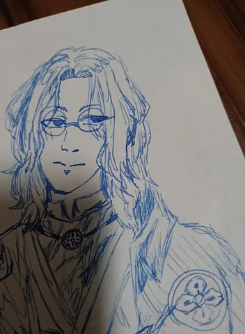 線画で描かれたクールな男性