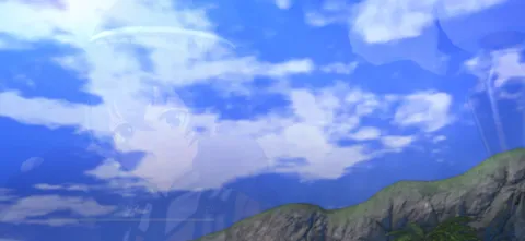 空に溶け込む、幻想的な横顔