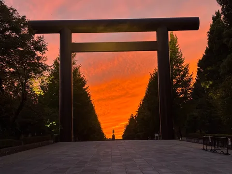 夕空を切り取る鳥居