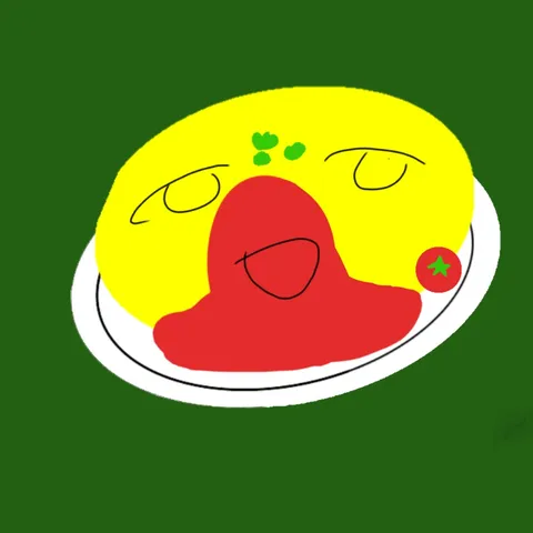 お皿の上の表情豊かなオムライス