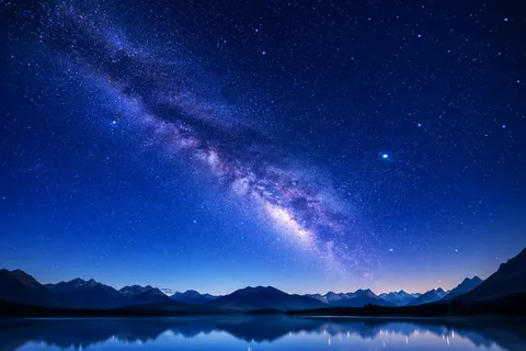満天の星空と湖の静寂
