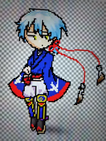 ピクセルアートで描く和風男子